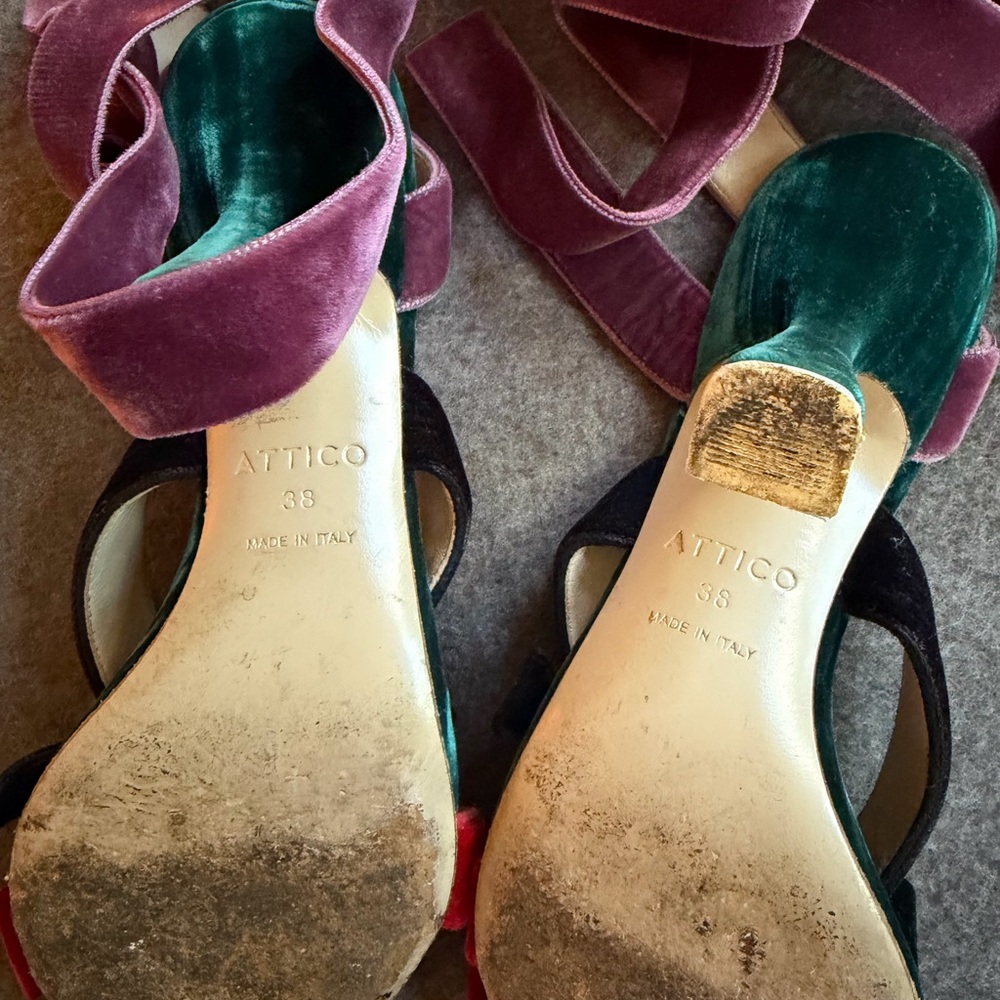 The Attico multicolor velvet bow heels - Picture 8 of 8